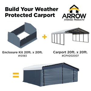 Arrow Carport 20 x 20 Enclosure Kit Carport Arrow