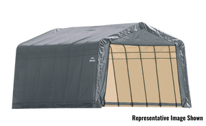 ShelterLogic 12x28x8 Peak Style Shelter, Grey Cover