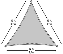 Load image into Gallery viewer, ShelterLogic 12 ft. Triangle Shade Sail - Sand 230 GSM