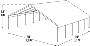 ShelterLogic UltraMax Canopy 30 x 30 ft, 2-3/8" Frame, White Cover, FR Rated