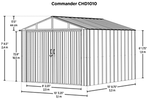 Arrow Commander 10 x 10 ft. Steel Storage Building Eggshell