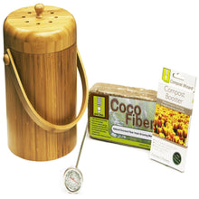 Load image into Gallery viewer, Compost Wizard 3 Quart Pail Starter Kits Bamboo