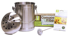Load image into Gallery viewer, Compost Wizard 3 Quart Pail Starter Kits Stainless Steel