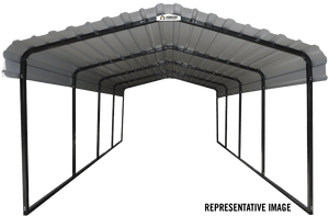 Arrow Steel Carport 12 x 29 x 7 ft. Galvanized