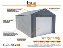 Load image into Gallery viewer, Sojag 12x15 Everest Steel Storage Garage Kit - Charcoal