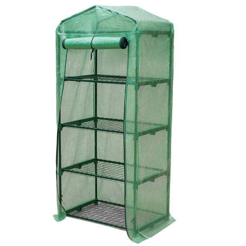 Riverstone Industries GENESIS 4 Tier Portable Rolling Greenhouse with Opaque Cover