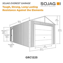 Load image into Gallery viewer, Sojag Everest Garage 12 x 25 ft. in Charcoal