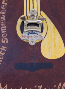 Margaritaville Bottle Opener Sign with Magnetic Cap Catcher - Guitar