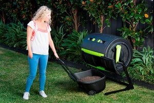 MAZE Two Stage Compost Tumbler With MAZE Composting Cart
