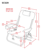 Load image into Gallery viewer, Rio Beach Lace up Backpack Chair Dimensions