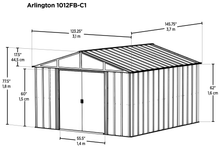 Load image into Gallery viewer, Arlington 10 x 12 ft. Steel Storage Shed Eggshell/Coffee Trim Sheds Arrow