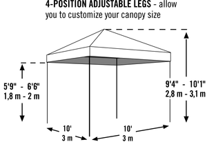 ShelterLogic Pop-Up Canopy HD - Straight Leg 10 x 10 ft