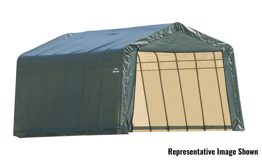 ShelterLogic 13x24x10 Peak Style Shelter, Green