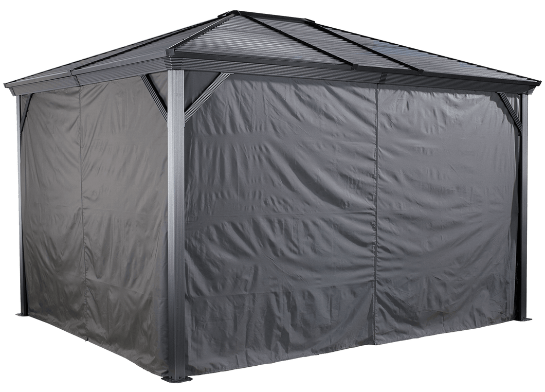 Sojag Grey Curtains for Ventura Gazebo, 10 ft. x 12 ft., Polyester, Outdoor Shades