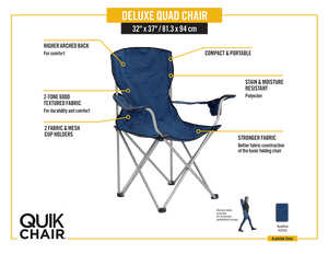 Quik Shade Deluxe Folding Chair - Navy/Black