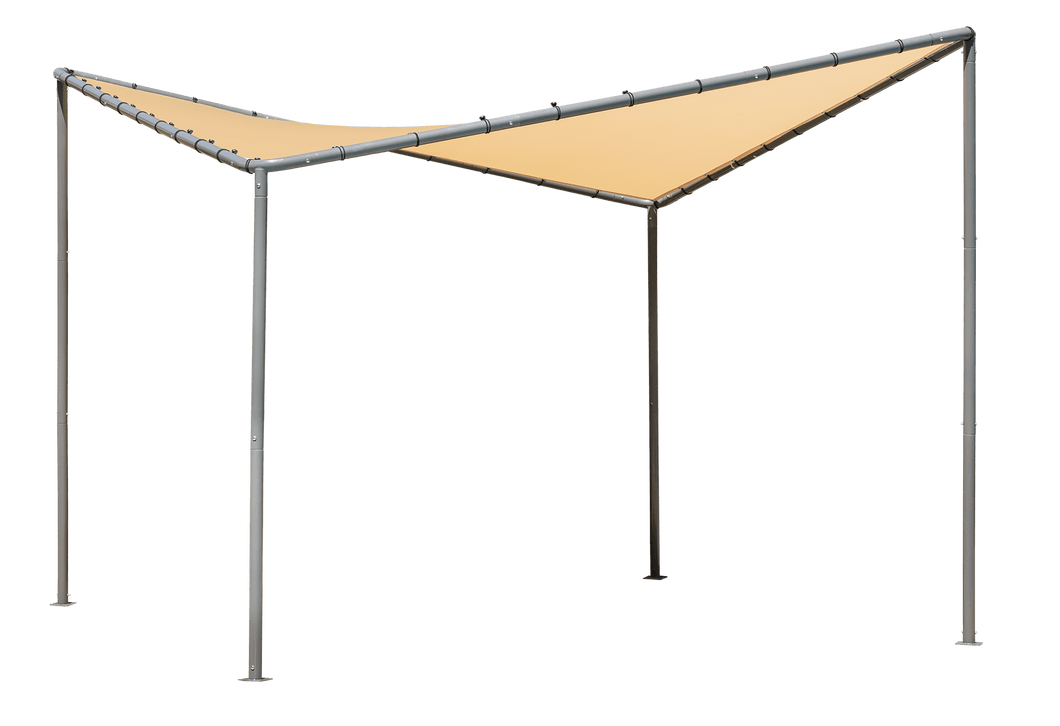 ShelterLogic 10x10 Del Ray Gazebo Canopy Charcoal Frame Tan Cover