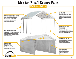 MaxAP Gazebo Canopy 2-in-1 Enclosure Kit 10 x 20 ft.