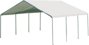 ShelterLogic 18×20 Canopy, 2" 8-Leg Frame, White Cover