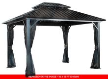 Load image into Gallery viewer, Sojag Genova II Double Roof Gazebo 12 x 12 ft with Nylon Mosquito Netting