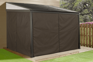 Sojag Portland Wall-Mounted Gazebo with Mosquito Net and Curtains 10 x 12 ft