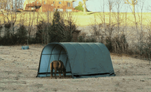 Load image into Gallery viewer, ShelterLogic 13x20x10 Round Style Run-In Shelter, Green Cover