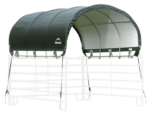 ShelterLogic Corral Shelter Livestock Shade 10 x 10 ft. Powder Coated Green