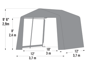 ShelterLogic Shed-in-a-Box XT 12x12x9.5 Peak Gray