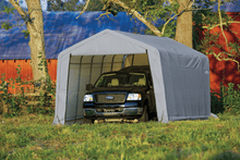 Load image into Gallery viewer, ShelterLogic 12x24x8 Peak Style Shelter, Green/Grey Cover