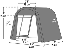 Load image into Gallery viewer, ShelterCoat 8 x 8 ft. Wind and Snow Rated Garage Round STD Schematic