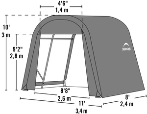 ShelterLogic 11x8x10 ft Round Style Shelter