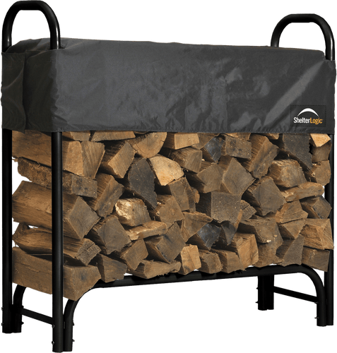 Heavy Duty Firewood Rack with Cover 4 ft.