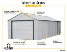 Load image into Gallery viewer, Arrow Murryhill Garage, Steel Storage Building, Prefab Storage Shed