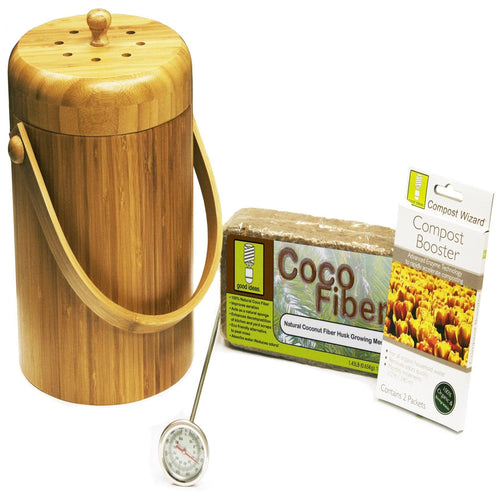 Compost Wizard 3 Quart Pail Starter Kits Bamboo