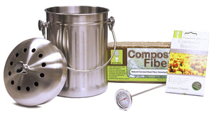 Compost Wizard 3 Quart Pail Starter Kits Stainless Steel