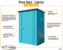 Load image into Gallery viewer, Arrow Spacemaker Patio Shed, 4x3