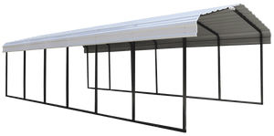 Arrow Steel Carport 12 x 29 x 7 ft. Galvanized Black/Eggshell