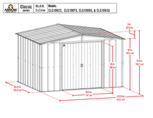 Load image into Gallery viewer, Arrow Classic Steel Storage Shed, 10x8