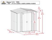 Load image into Gallery viewer, Arrow Classic Steel Storage Shed, 6x5