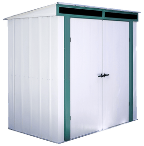 Arrow Euro-Lite 6 x 4 ft. Steel Storage Shed Pent Roof Green/Eggshell (Discontinued)