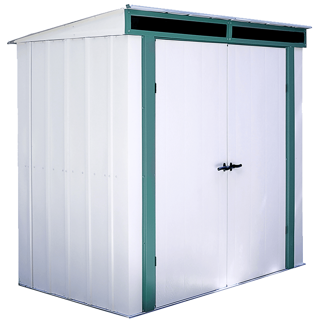 Arrow Euro-Lite 6 x 4 ft. Steel Storage Shed Pent Roof Green/Eggshell (Discontinued)
