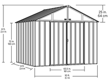 Load image into Gallery viewer, Arrow EZEE Shed Steel Storage 10 x 8 ft. Galvanized Extra High Gable