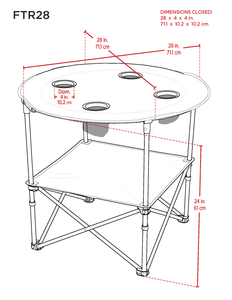 Camp & Go 28" Diameter Fabric Round Portable Table schema