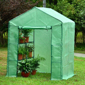 Riverstone Industries Genesis 61" L x 56" W x 79" H Portable Walk In Greenhouse with Heavy Duty Opaque Cover