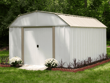 Load image into Gallery viewer, Arrow Lexington 10 x 14 ft. Steel Storage Shed Barn Style Taupe/Eggshell