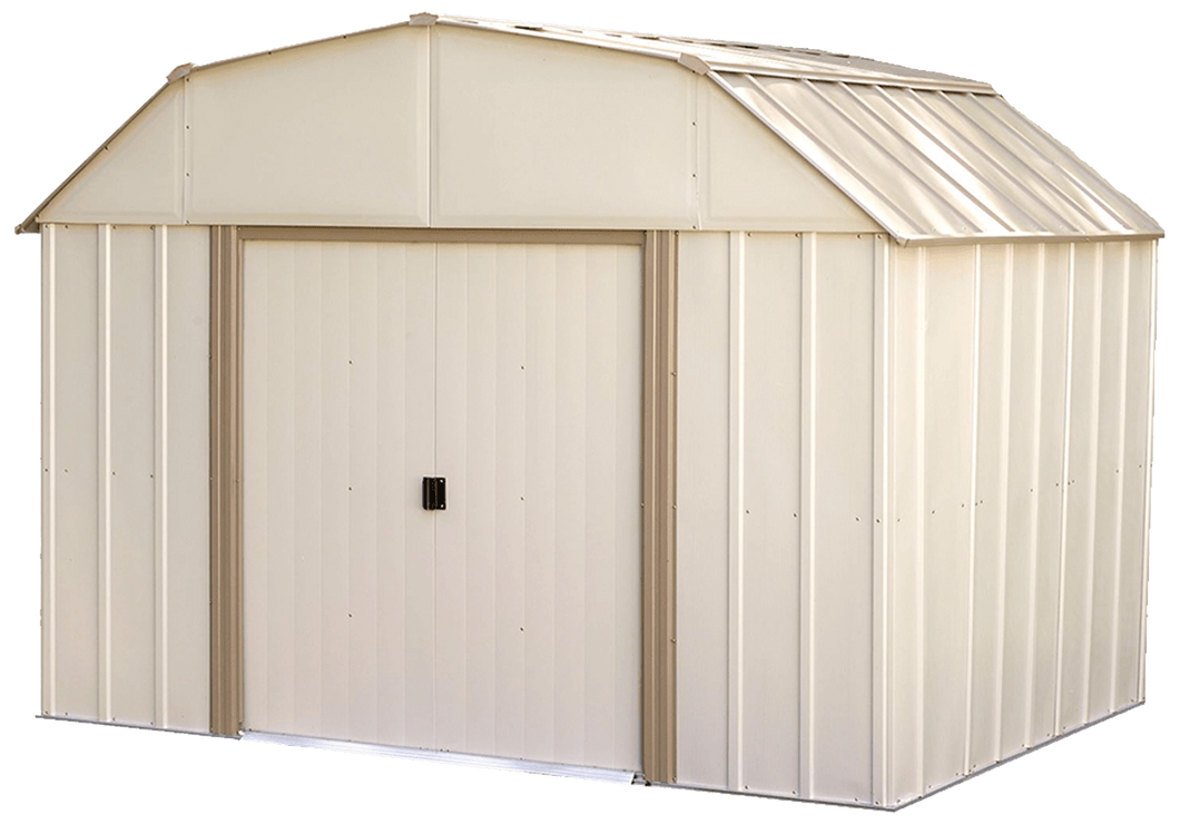 Lexington 10 x 8 ft. Steel Storage Shed Barn Style Taupe/Eggshell