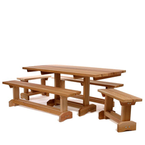 All Things Cedar 5-Piece 6' Market Table Set - Storage Sheds Depot