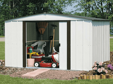 Load image into Gallery viewer, Arrow Newburgh 10 x 8 ft. Steel Storage Shed Coffee/Eggshell