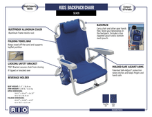 Load image into Gallery viewer, RIO Kids Backpack Chair