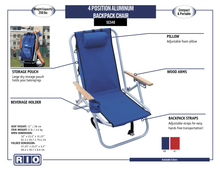 Load image into Gallery viewer, RIO 4-Position Aluminum Backpack Chair