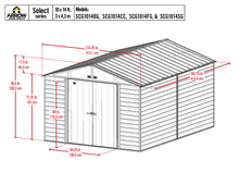 Load image into Gallery viewer, Arrow Select Steel Storage Shed, 10x14
